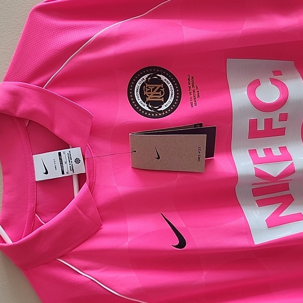 Nike FC Polo Shirt Men XL Hyper Pink Loose Dri-Fit Soccer Jersey Performance $68 - Picture 7 of 17